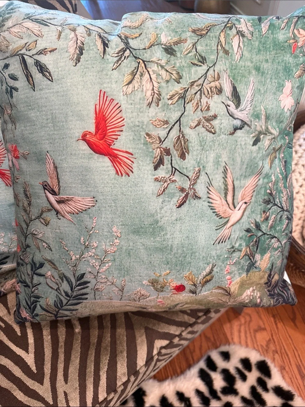 Source Unknown Mint Green Bird-Print Decorative Pillow Pair
